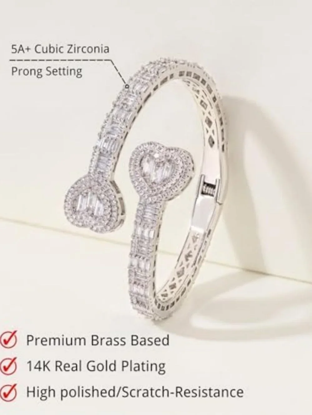 Sparkling Iced Out Baguette Diamond Bracelet for Women & Men, Hip Hop Cuff